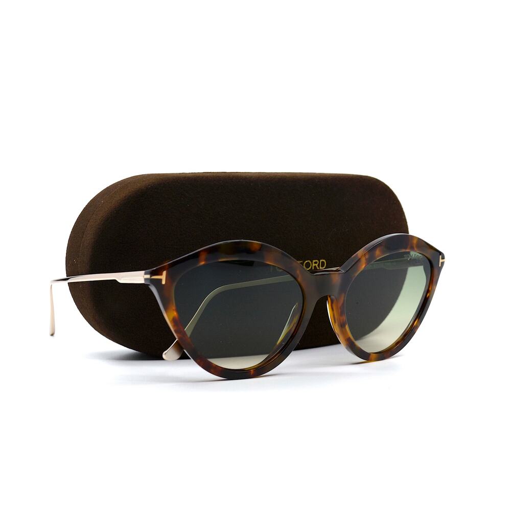 NEW TOM FORD CHLOE TF663/S 55P HAVANA GREEN AUTHENTIC SUNGLASSES - Picture 12 of 13